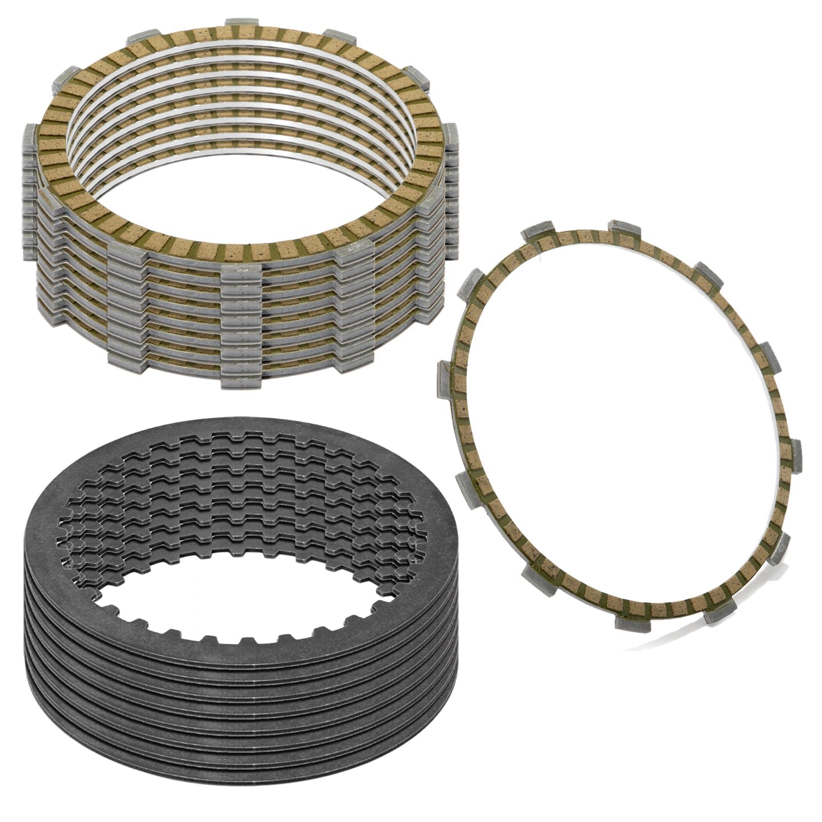 TARAZON Stahl Kupplungsscheiben Reibplatte Satz 37980-10 für Harley Davidson Twin Cam Touring Softail Dyna 99-17 TARAZON Stahl Kupplungsscheiben Reibplatte Satz 37980-10 für Harley Davidson Twin Cam Touring Softail Dyna 99-17 von TARAZON