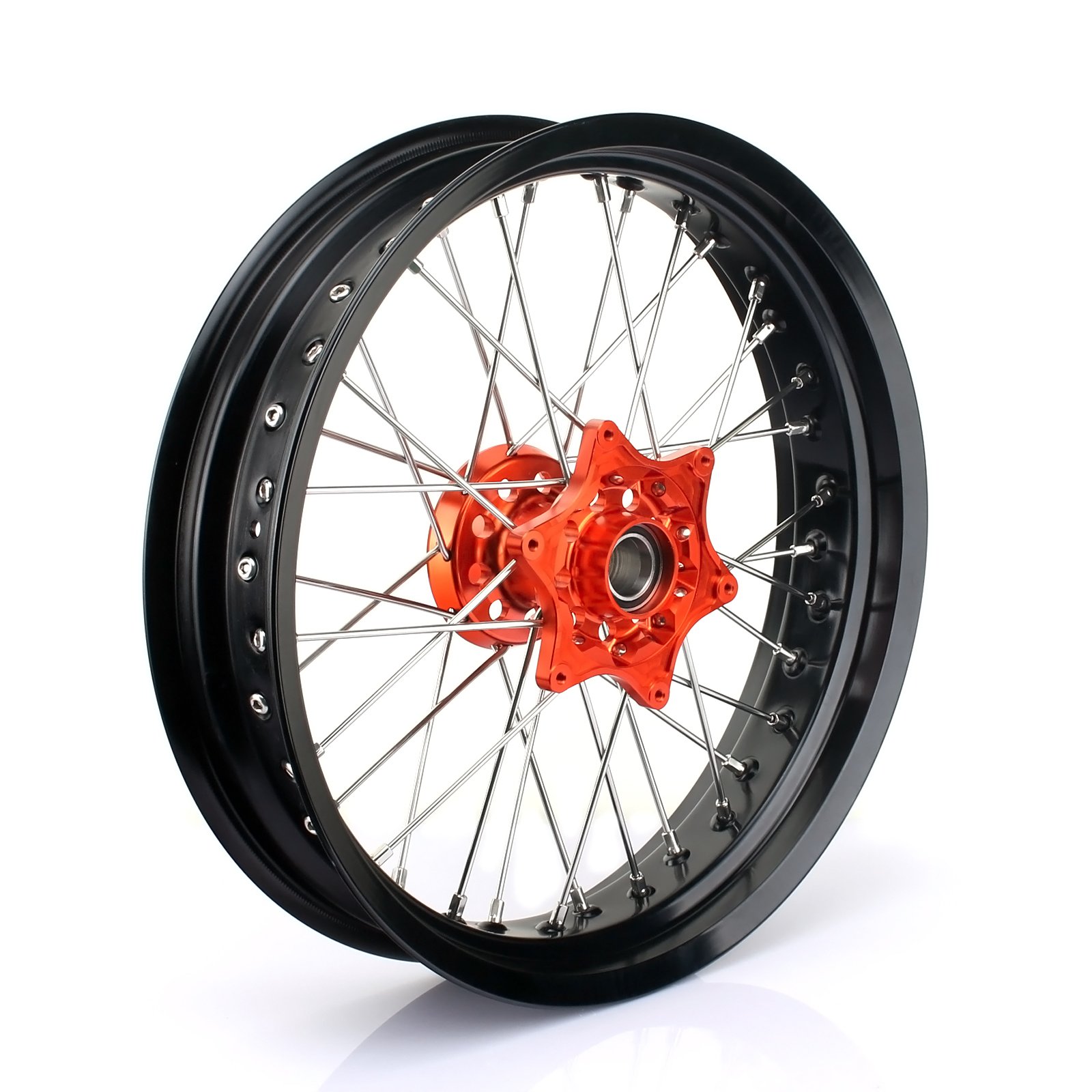 TARAZON Supermoto 3,5x17" Vorderradfelge Radsatz Rad Felge wheel Radnabe Orange Set für SX SXF EXC SXS XC XC-F 125-530 03-14 von TARAZON