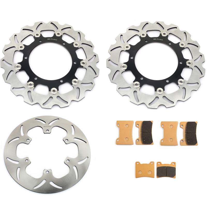 TARAZON Vorne Hinten Bremsscheiben +Bremsbeläge für Yamaha V-Max Vmax 1200 VMX1200 1993-2007 von TARAZON