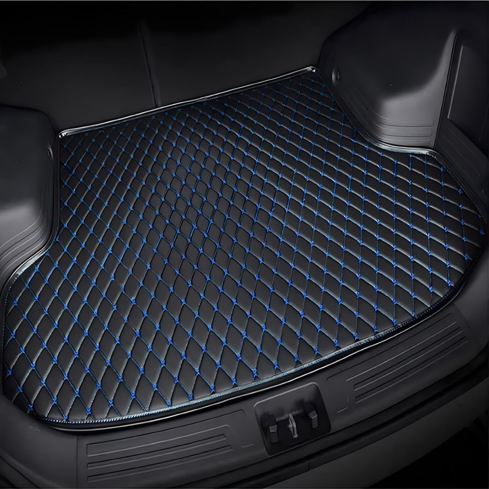 Auto Kofferraummatte für VW Tiguan Ⅱ 2016 2017 2018 2019 2020-2022, Kratzfest Kofferraumwanne Schutzmatte Innenraum ZubehöR,- Black Blue Auto Kofferraummatte für VW Tiguan Ⅱ 2016 2017 2018 2019 2020-2022, Kratzfest Kofferraumwanne Schutzmatte Innenraum ZubehöR,- Black Blue von TARCIN