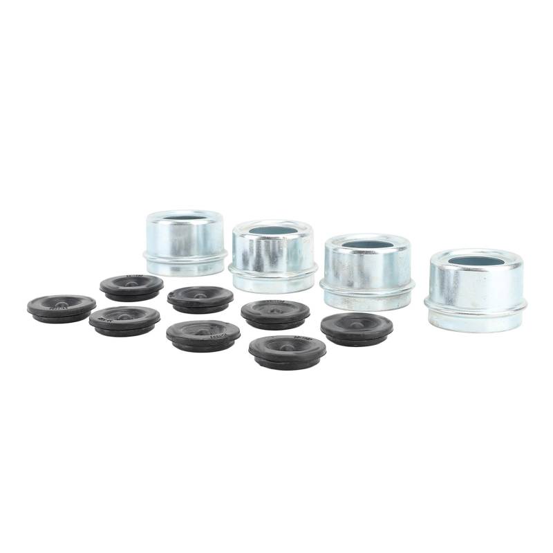 Anhängernabenkappe, Anhängerachse Staubkappe 4 Set Kohlenstoffstahl Gummi mit 8 Gummistopfen Anhänger -Hub -Fettkappe für Campervan RV Boot (2.44in 5200-6000 lbs) von TARSHYRY