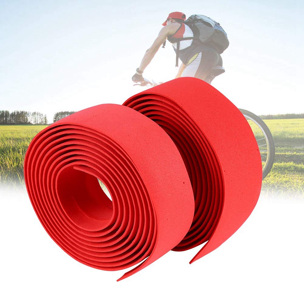 Bike -Lenkerband, Fahrrad Grip Tape 2pcs Cycling Road -Lenker Grip Wrap Klebeband mit 2 Steckplätzen Griff Bleieband Fahrrad Zum Radfahren und Straßenrennen (Rot) von TARSHYRY