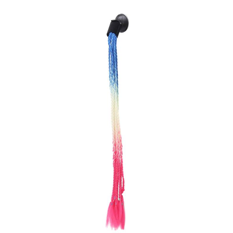 Helmgeflechts Saugnapfbecher, Punk -Motorradhelm Zöpfe Pigtails Gradient Hochtemperatur Synthetischer Haarhelm Zöpfen für Alle Arten von Helmen (Rot, Weiß und Blau) von TARSHYRY