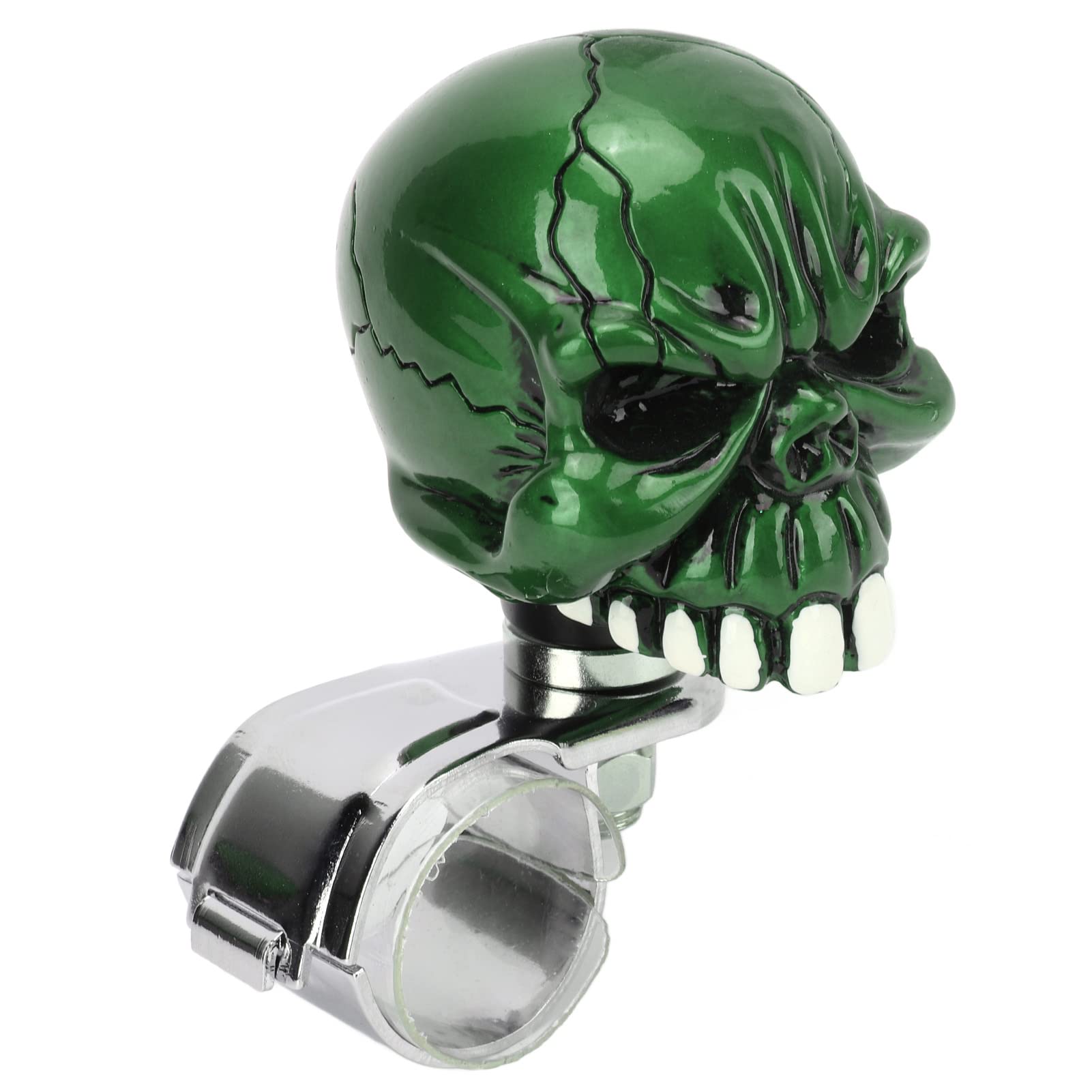 Lenkradknopf, Lenkknopf Schädelform Universal Power Griff 3 cm Befestigungsringdurchmesser Lenkradknöpfe für Autos Trucks Traktoren Boote Boote (Green) von TARSHYRY