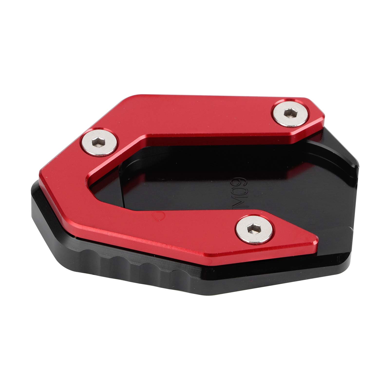 Motorrad -Kickstand -Pad, Motorrad Kickstand Schuhparkplatz Erweiterung Pad Antislip Nebenständer Schuh für MT 09/FZ 09/FJ (Rot) von TARSHYRY