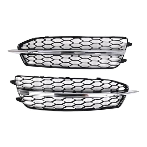 Auto-Frontgrill Auto Außen Links Rechts Vorne Stoßstange GitterNebel Licht Unteren GitterLampe Rahmen Abdeckung Kompatibel Für 4G0807681D 4G0807682D(09) von TASEKI