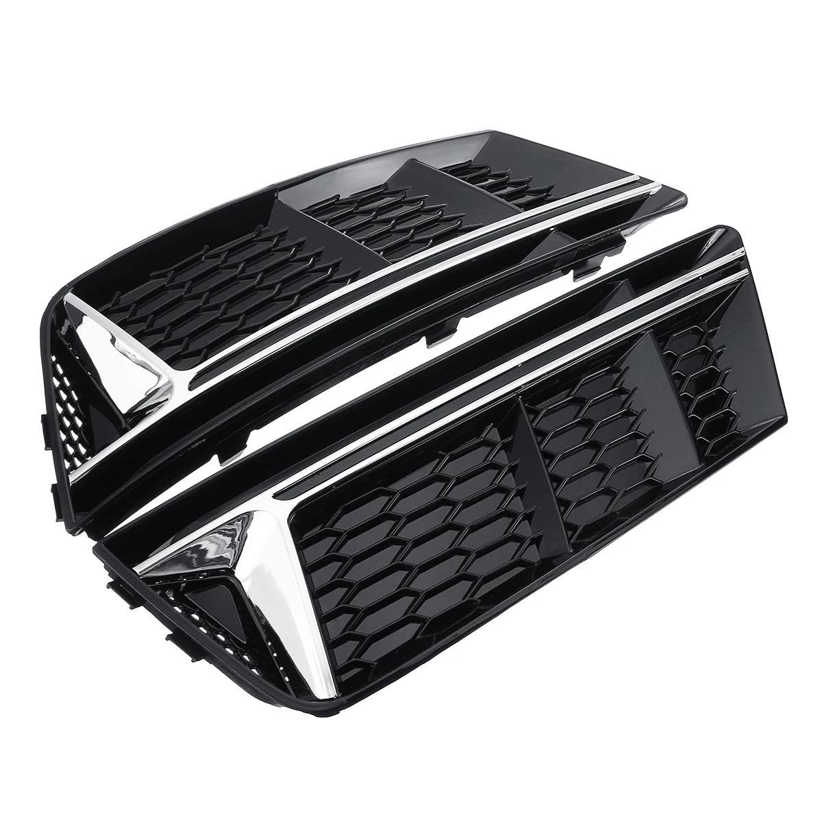 Auto-Frontgrill Nebelscheinwerfer-Lichtgitter-Abdeckung, Frontstoßstange Renngitter Für A4 B9 2017 2018 2019 Standard-Stoßstangen-Nebelscheinwerfer-Abdeckung(09) von TASEKI