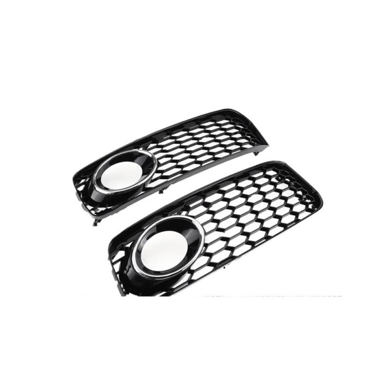 Auto-Frontgrill Wabengitter-Nebelscheinwerfer-Abdeckungsgitter 1 Paar Auto-Nebelscheinwerfer-Renngitter Für A5 S-Linie S5 B8 RS5 2008 2009 2010 2011 2012(Chrome Silver) von TASEKI