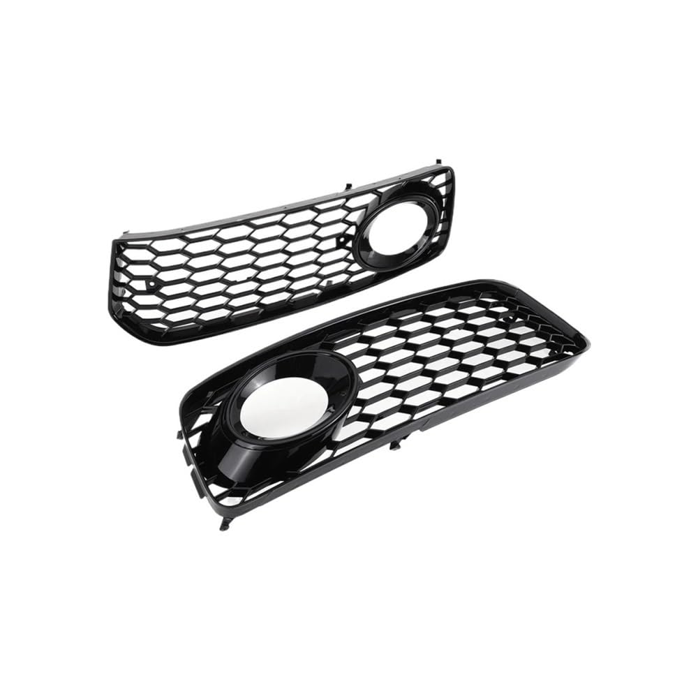 Auto-Frontgrill Wabengitter-Nebelscheinwerfer-Abdeckungsgitter 1 Paar Auto-Nebelscheinwerfer-Renngitter Für A5 S-Linie S5 B8 RS5 2008 2009 2010 2011 2012(Glossy Black) von TASEKI