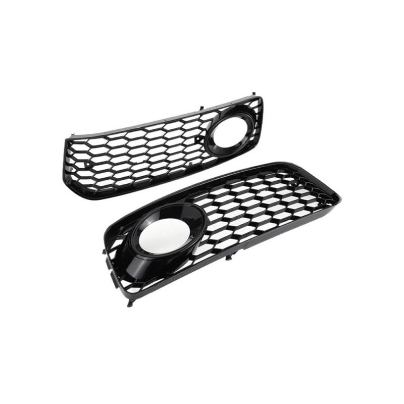 Auto-Frontgrill Wabengitter-Nebelscheinwerfer-Abdeckungsgitter 1 Paar Auto-Nebelscheinwerfer-Renngitter Für A5 S-Linie S5 B8 RS5 2008 2009 2010 2011 2012(Glossy Black) von TASEKI