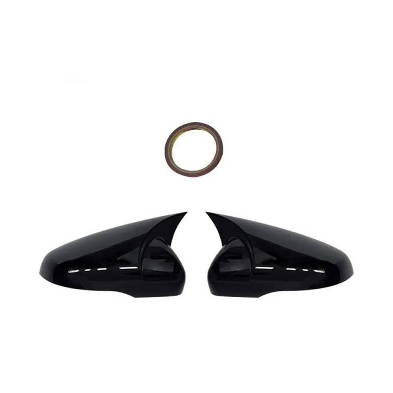Automobil-Rückspiegelgehäuse 2 Stück Seitenrückspiegel-Abdeckkappen Spiegel-Werkzeugkoffer Schwarz Glänzend Tuning Für Golf MK6 MK7 7.5 GTI R GTD Base 2009–2020 Spiegelkappen(09) von TASEKI