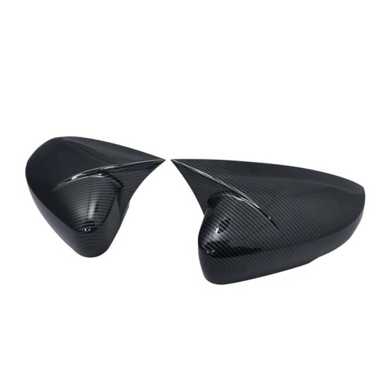 Automobil-Rückspiegelgehäuse ABS-Seitenrückspiegel-Abdeckkappen Shell Trim OX Horn Style Außen 2 Stück Für Polo MK5 6R 6C 2009–2017 Spiegelkappen(Carbon fiber pattern) von TASEKI