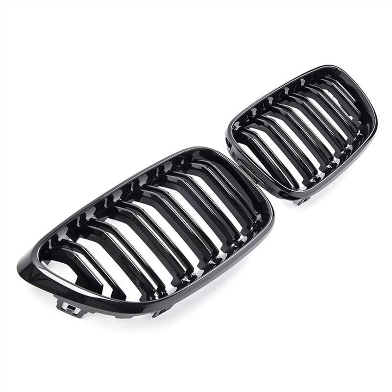 TATARENGS Kühlergrille Kompatibel Mit 2er Für F22 F23 F87 M2 2014 2015 2016 2017 2018 Nierengitter Lufteinlass Grill Auto Frontgitter Stoßstange Motorhaube Obere Gitterabdeckung(Gloss Black) von TATARENGS