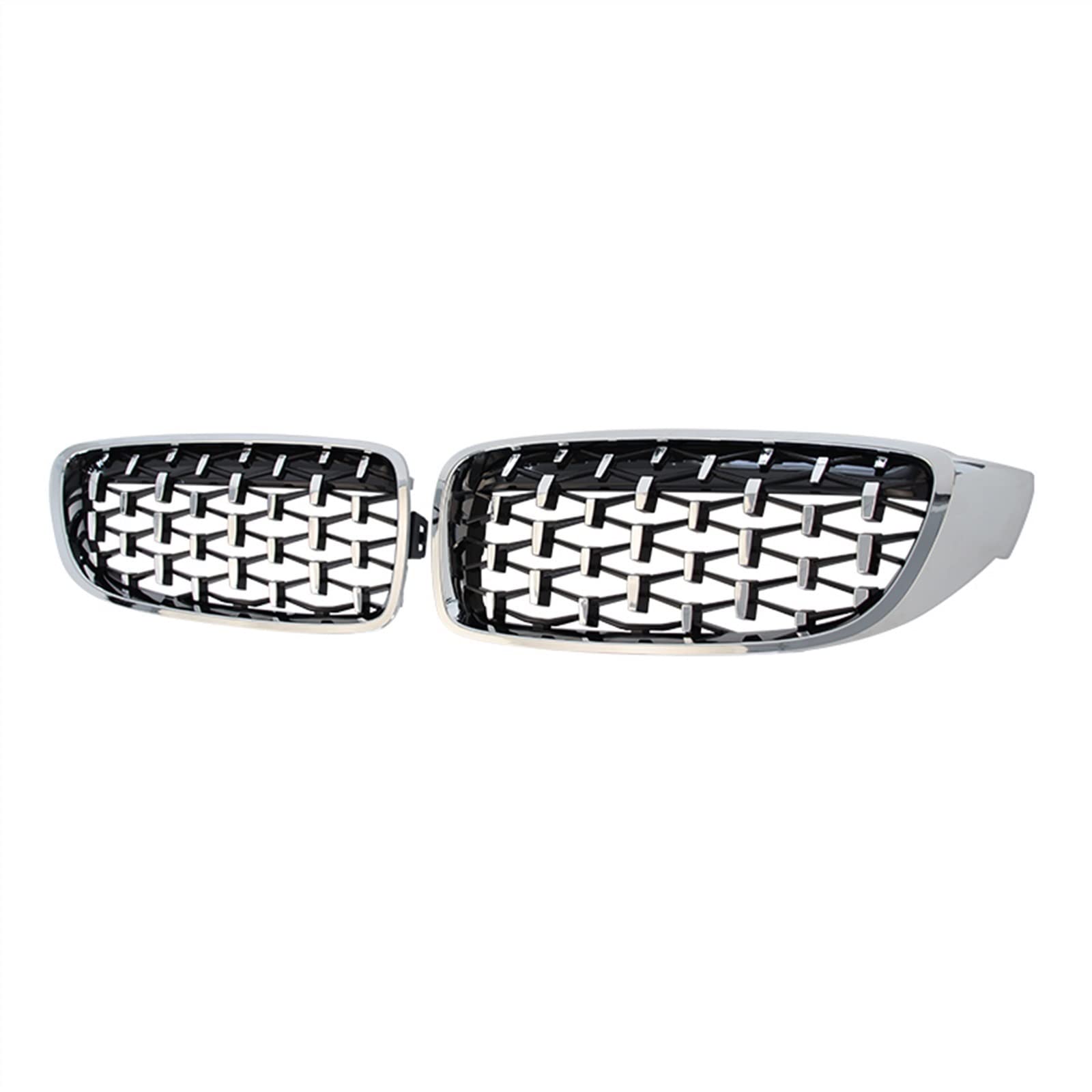TATARENGS Kühlergrille Kompatibel Mit 4er Für F32 F33 2014 2015 2016 2017 2018 2019 2020 Nierengitter Lufteinlass Grill Auto Frontgitter Stoßstange Motorhaube Obere Gitterabdeckung(All Silver) von TATARENGS