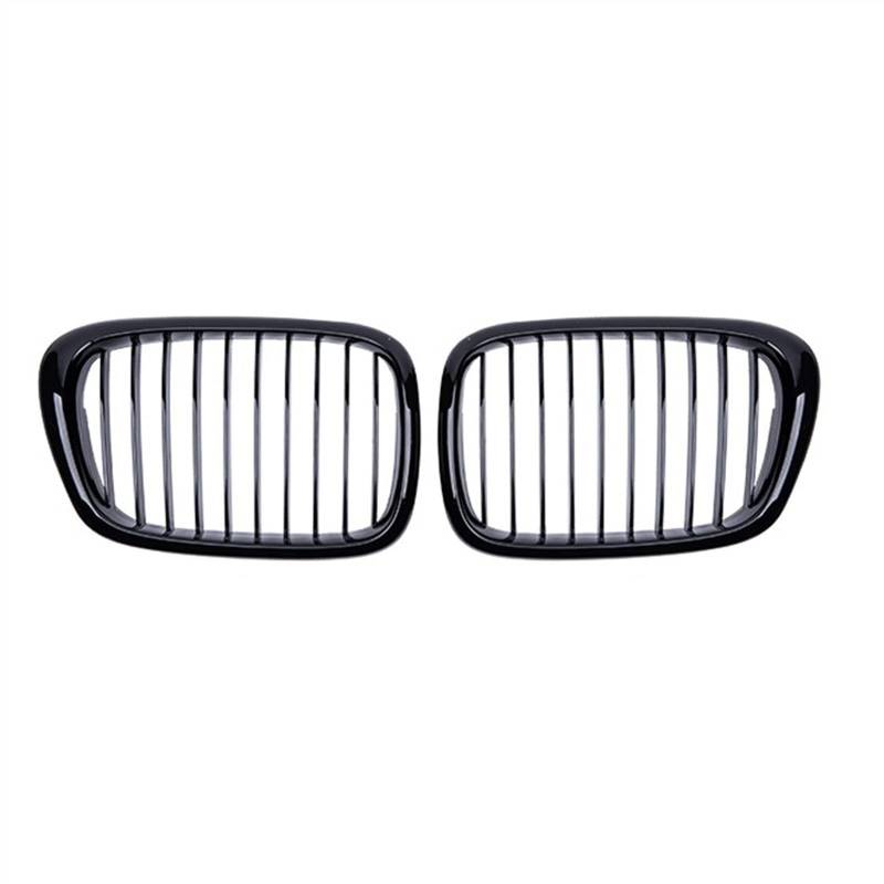 TATARENGS Kühlergrille Kompatibel Mit 5er Für E39 1999 2000 2001 2002 2003 Nierengitter Lufteinlass Grill Auto Frontgitter Stoßstange Motorhaube Obere Gitterabdeckung(Gloss Black) von TATARENGS