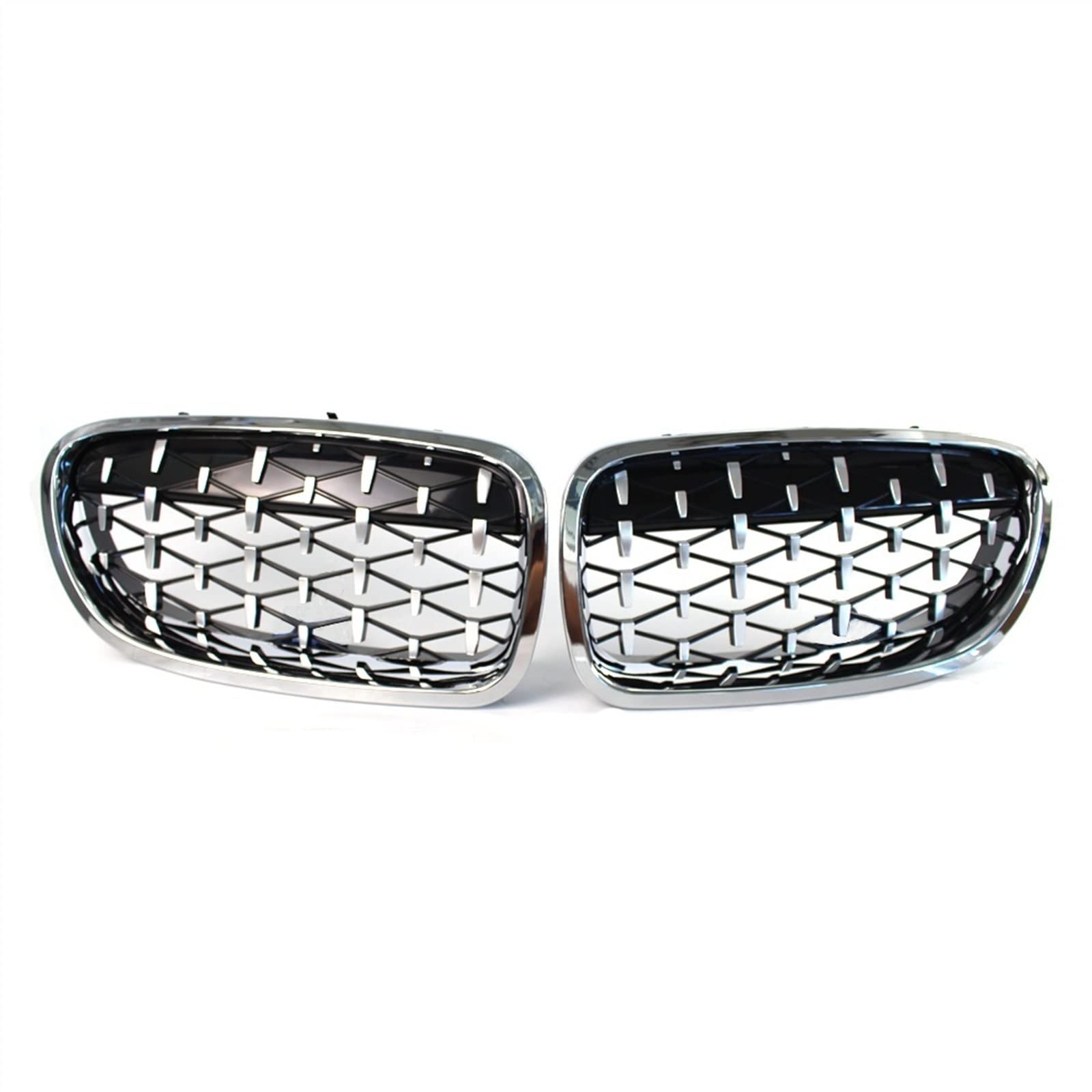 TATARENGS Kühlergrille Kompatibel Mit 5er Für F10 F11 F18 520i 525i 528i 530i 2010 2011 2012 2013 Nierengitter Lufteinlass Grill Auto Frontgitter Stoßstange Haube Obere Gitterabdeckung(All Silver) von TATARENGS