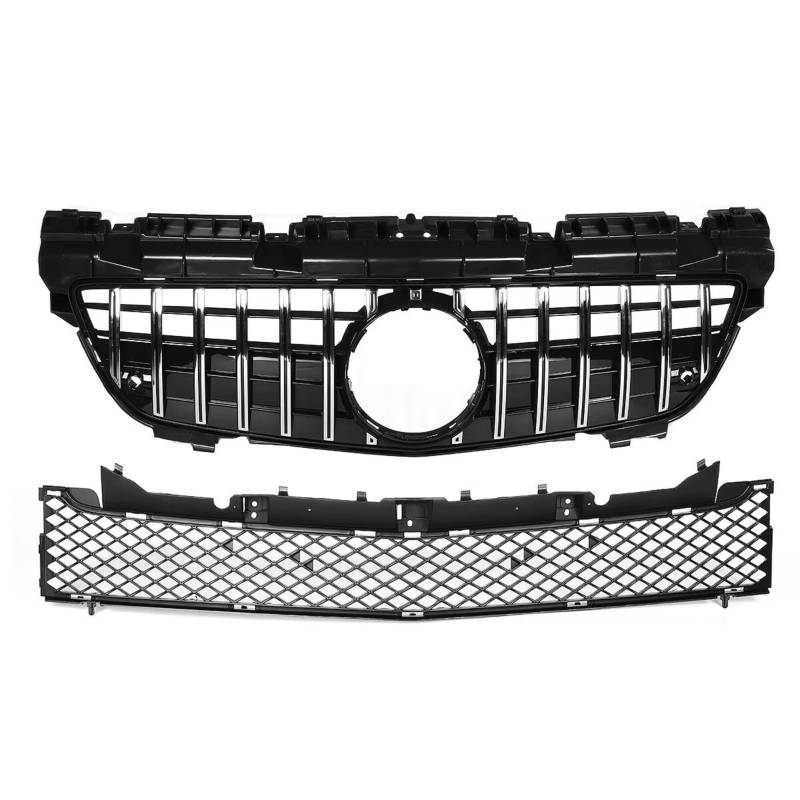 TATARENGS Kühlergrille Kompatibel Mit Benz Für R172 SLK200 SLK250 SLK350 SLK-Klasse 2012 2013 2014 2015 2016 Frontstoßstange Oben Unterer Grillhaube Mesh Grid Grille(Silver) von TATARENGS