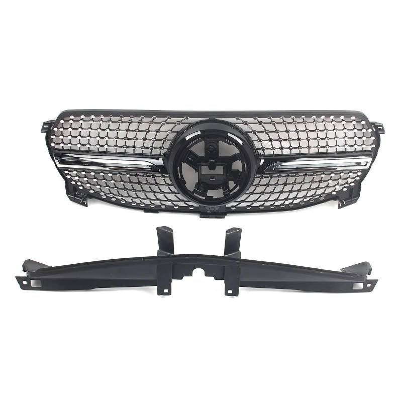 TATARENGS Kühlergrille Kompatibel Mit Benz Für W167 GLE-Klasse 2020 2021 2022 2023, Auto-Frontstoßstangengrill, Diamant-Stil-Grill Mit Kameraloch, Kühlergrill(Black) von TATARENGS