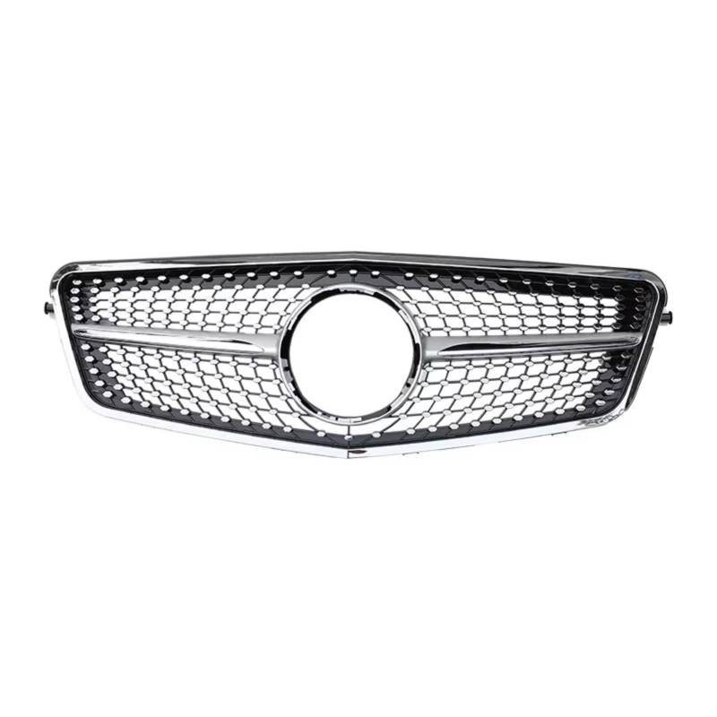 TATARENGS Kühlergrille Kompatibel Mit Benz Für W212 E-Klasse 2009 2010 2011 2012 2013 2014 2015. Auto-Front-Racing-Grill, Stoßstangen-Mittelgitter-Grill, Autozubehörteile(Silver,Diamond 08-13) von TATARENGS