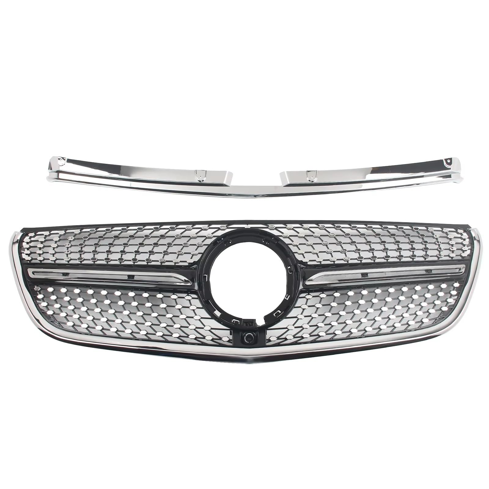 TATARENGS Kühlergrille Kompatibel Mit Benz Für W447 Für Vito 2021 2022 2023 Auto-Frontstoßstangengrill Kühlergrills Gypsophila Diamond Style Grille Racing Grille(Black) von TATARENGS