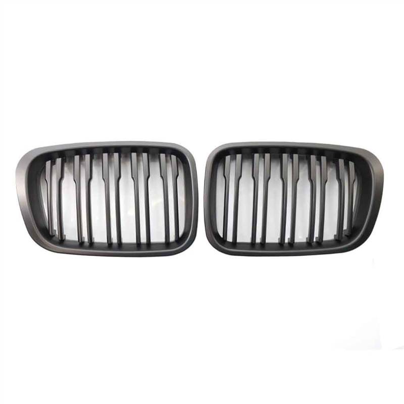 TATARENGS Kühlergrille Kompatibel Mit E46 1998 1999 2000 2001 Auto Vorne Nierengitter Obere Grillabdeckung Doppellamellengitter Stoßfängerhaube(Matt Black) von TATARENGS