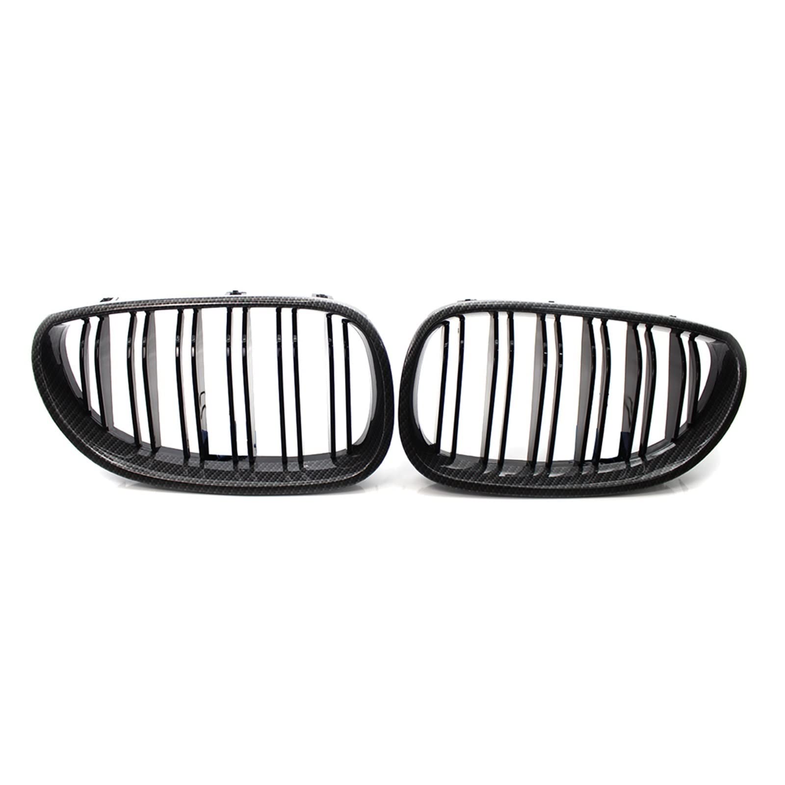 TATARENGS Kühlergrille Kompatibel Mit E60 E61 M5 5er Serie 2003 2004 2005 2006 Nierengitter Lufteinlass Grill Auto Frontgitter Stoßstange Motorhaube Obere Grillabdeckung(Carbon Fiber) von TATARENGS