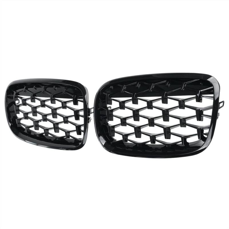 TATARENGS Kühlergrille Kompatibel Mit E70 E71 E72 X5 X6 2007 2008 2009 2010 2011 2012 2013 Nierengitter Lufteinlass Grill Auto Frontgitter Stoßstange Haube Obere Grillabdeckung von TATARENGS