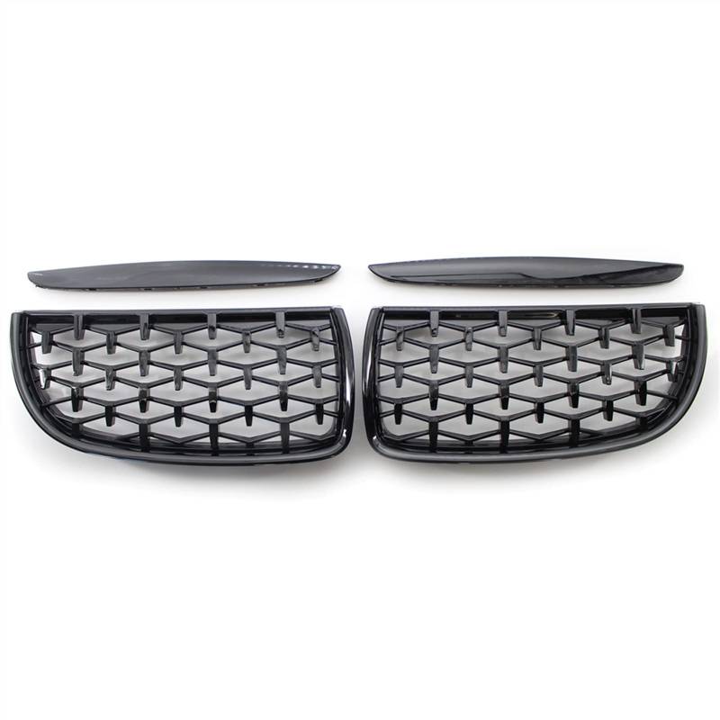 TATARENGS Kühlergrille Kompatibel Mit E90 E91 2005 2006 2007 2008 Auto Snap-on Front Nierengitter Lufteinlassgitter Obere Gitterabdeckung(Gloss Black) von TATARENGS