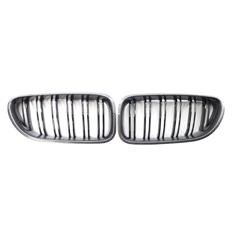 TATARENGS Kühlergrille Kompatibel Mit F06 F12 F13 M6 2012 2013 2014 2015 2016 2017 2018 2019 Auto Vorne Nierengitter Stoßstange Haube Obere Grillabdeckung(Carbon Fiber) von TATARENGS