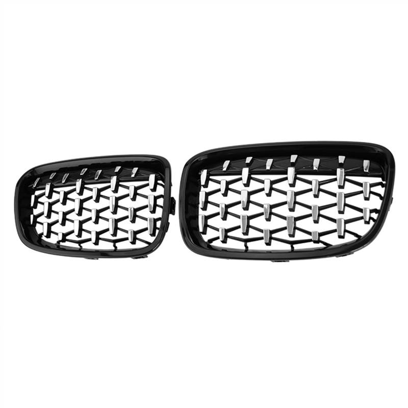 TATARENGS Kühlergrille Kompatibel Mit F20 F21 2011 2012 2013 2014 Auto Snap-on Lufteinlass Grill Stoßstange Haube Front Nierengitter(Silver Black) von TATARENGS
