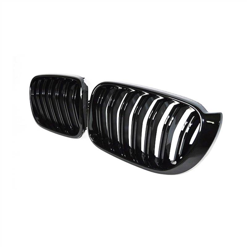 TATARENGS Kühlergrille Kompatibel Mit F25 F26 X3 X4 2014 2015 2016 2017 2018 Nierengitter Lufteinlass Grill Auto Frontgitter Stoßstange Motorhaube Obere Gitterabdeckung(2 Line Gloss Black) von TATARENGS