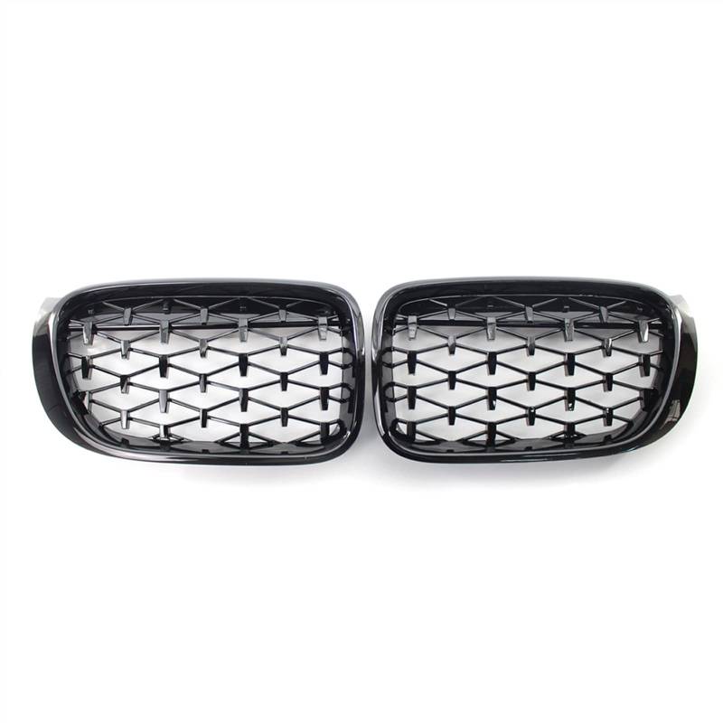 TATARENGS Kühlergrille Kompatibel Mit F25 F26 X3 X4 2014 2015 2016 2017 Auto Snap-on Air Intake Grill Front Kidney Grills Obere Grillabdeckung(Gloss Black) von TATARENGS