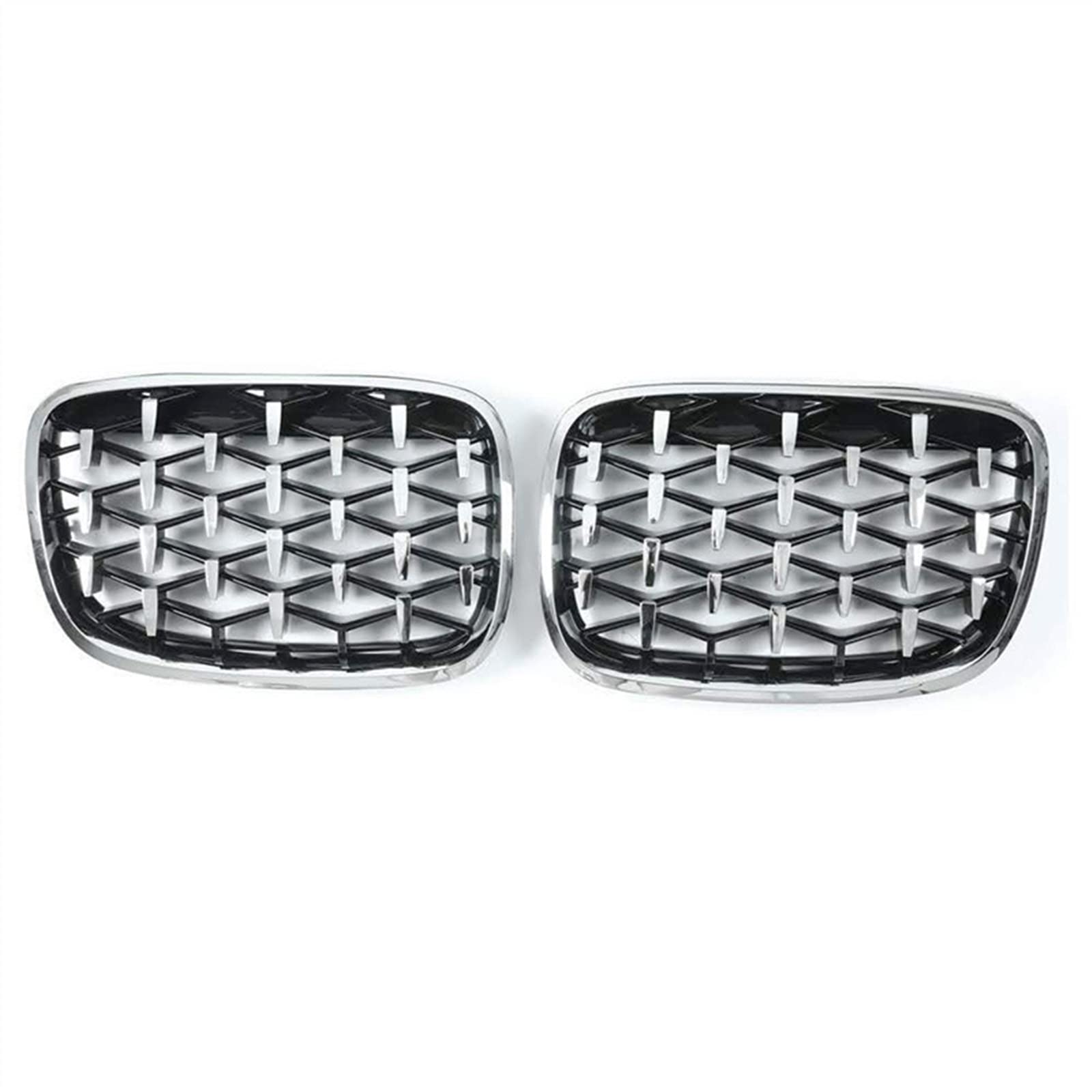 TATARENGS Kühlergrille Kompatibel Mit F45 2014 2015 2016 2017 2018 Auto Front Nierengitter Stoßstange Haube Lufteinlass Grill Obere Grillabdeckung(All Silver) von TATARENGS