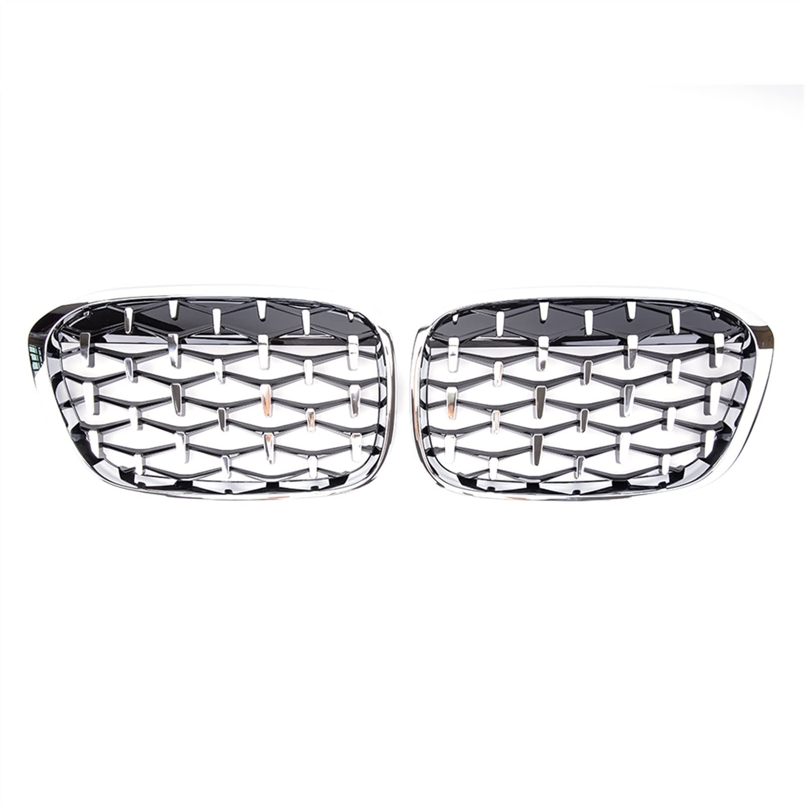 TATARENGS Kühlergrille Kompatibel Mit F48 2014 2015 2016 2017 2018 2019 Auto Front Nierengitter Stoßstange Haube Lufteinlass Grill Obere Grillabdeckung(All Silver) von TATARENGS