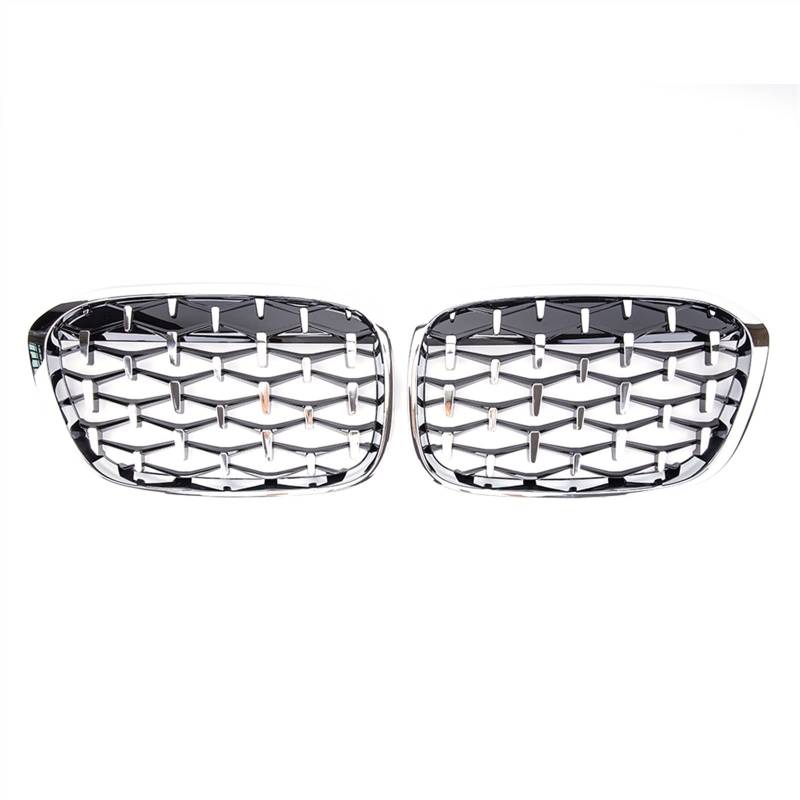 TATARENGS Kühlergrille Kompatibel Mit F48 2014 2015 2016 2017 2018 2019 Auto Front Nierengitter Stoßstange Haube Lufteinlass Grill Obere Grillabdeckung(All Silver) von TATARENGS