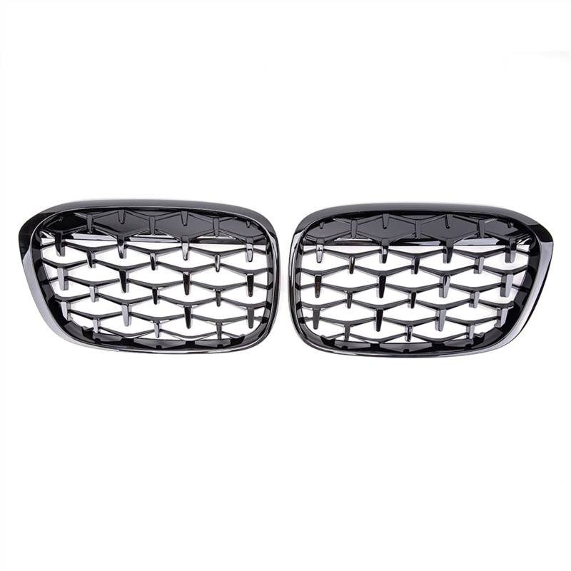 TATARENGS Kühlergrille Kompatibel Mit F48 2014 2015 2016 2017 2018 2019 Auto Front Nierengitter Stoßstange Haube Lufteinlass Grill Obere Grillabdeckung(Gloss Black) von TATARENGS
