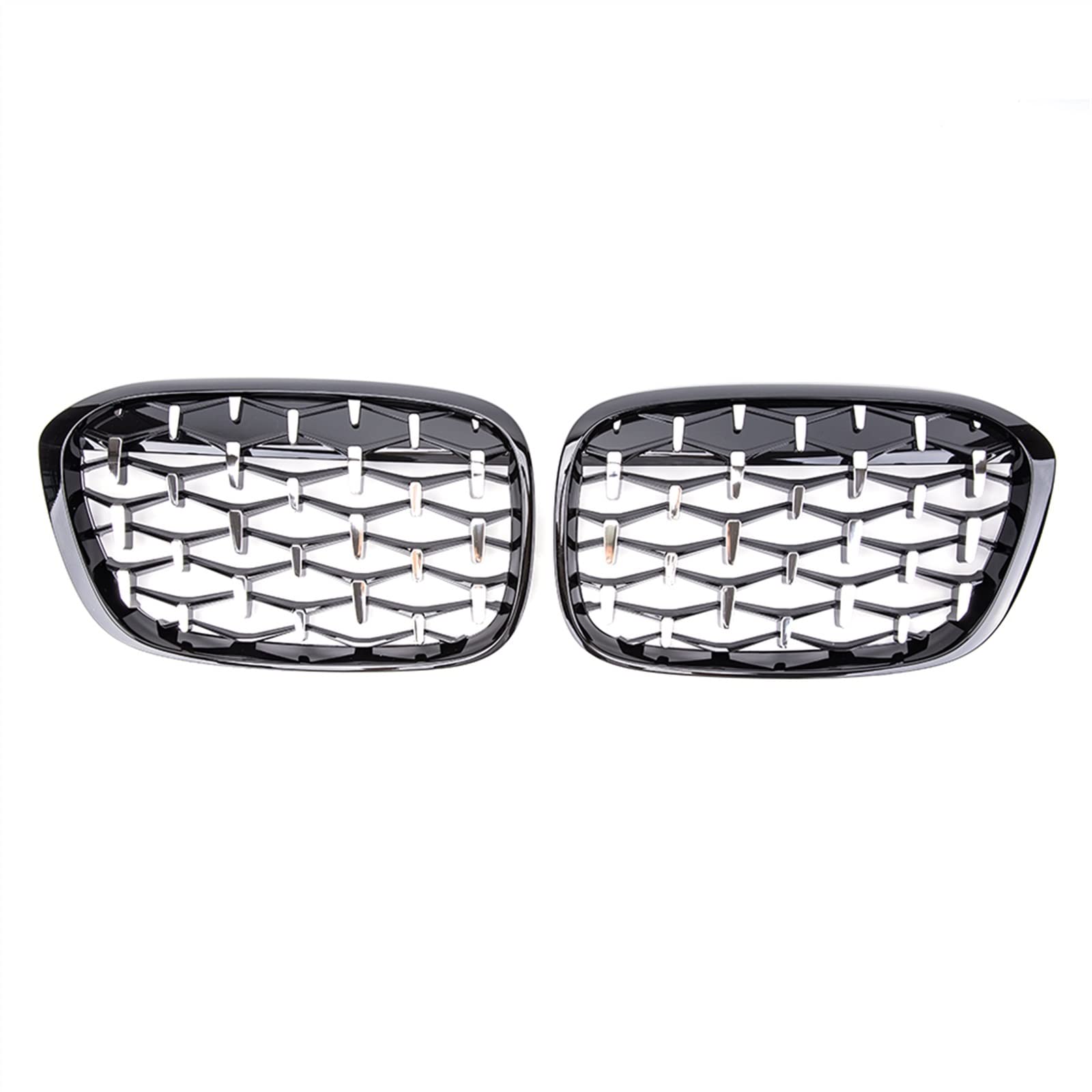 TATARENGS Kühlergrille Kompatibel Mit F48 2014 2015 2016 2017 2018 2019 Auto Front Nierengitter Stoßstange Haube Lufteinlass Grill Obere Grillabdeckung(Silver and Black) von TATARENGS