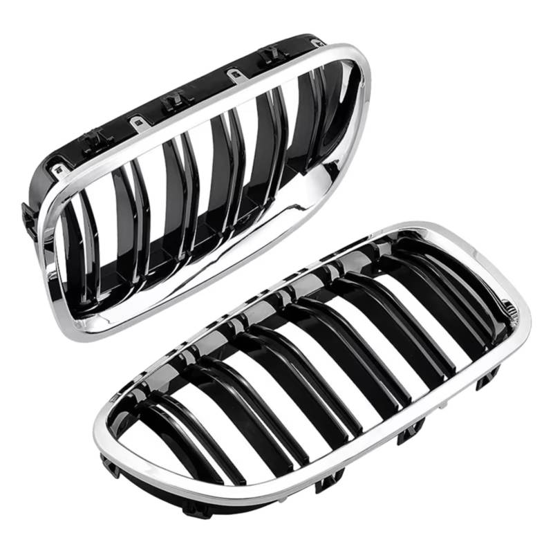 TATARENGS Kühlergrille Kompatibel Mit Für F10 F11 Für M5 535I 550I 528I 4-Türer 2010 2011 2012 2013 2014 2015 2016 2017 Auto-Doppellamellengrill Vorne Nierengrill 51138057229 von TATARENGS
