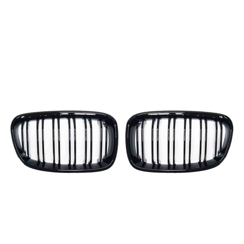 TATARENGS Kühlergrille Kompatibel Mit Für F20 F21 1er 2011 2012 2013 2014 Auto-Frontnieren-Stoßstangengrill Autozubehör Doppellattenliniengrill Renngrill(Glossy Black) von TATARENGS