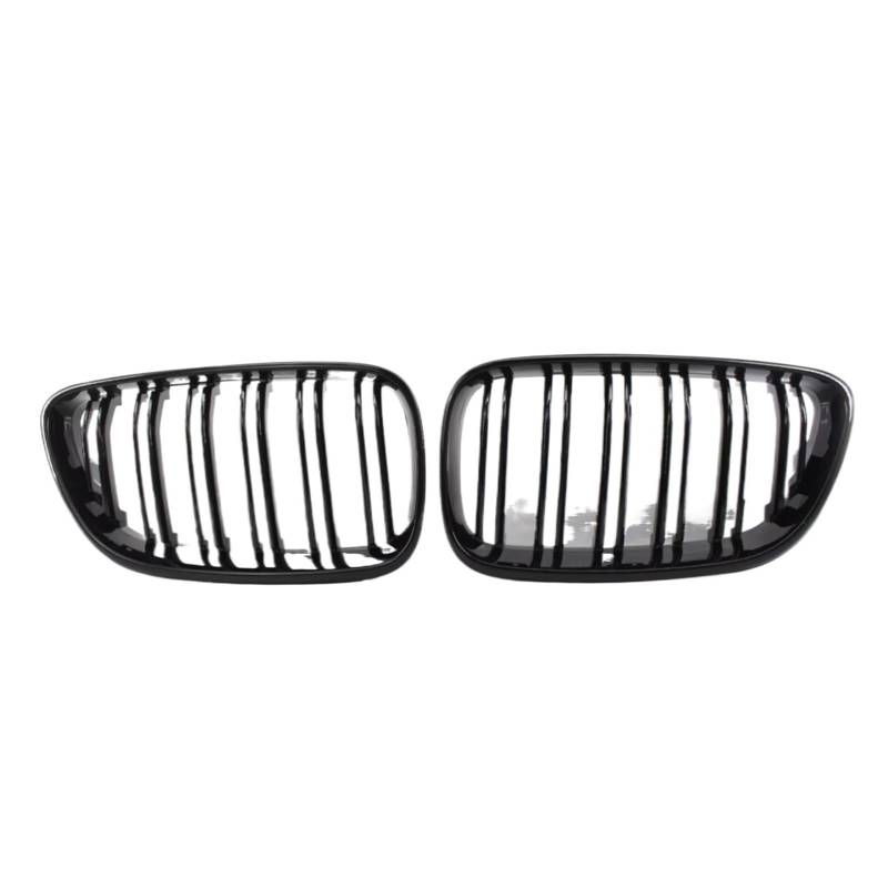 TATARENGS Kühlergrille Kompatibel Mit Für F22 F23 F24 F87 M2 2 Serie 2014 2015 2016 2017 2018 Frontstoßstange Nierengitter Glänzend Schwarz Doppellamellen Renngitter von TATARENGS