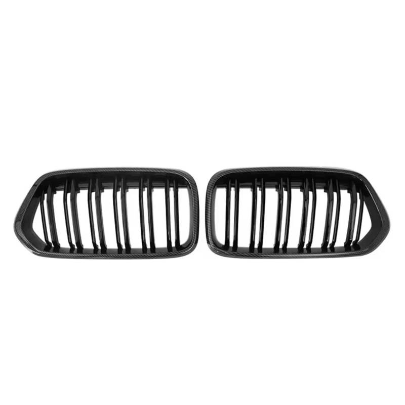 TATARENGS Kühlergrille Kompatibel Mit Für X2 F39 2018 2019 2020 2021. Auto-Renngrills, Einzeiliger Stil, Doppelter Linien-Stil, Frontstoßstange, Nieren-Renngitter(Double-Carbon Look) von TATARENGS
