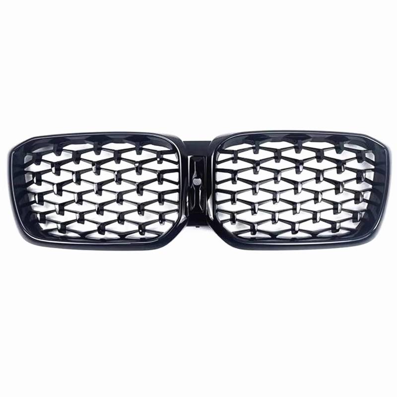 TATARENGS Kühlergrille Kompatibel Mit Für X3 X4 G01 G08 G02 2022 Frontnierengrill Doppellinien-Grill Oberer Stoßfänger Haubeneinlass Mesh-Grill Renngrill(Glossy Black) von TATARENGS