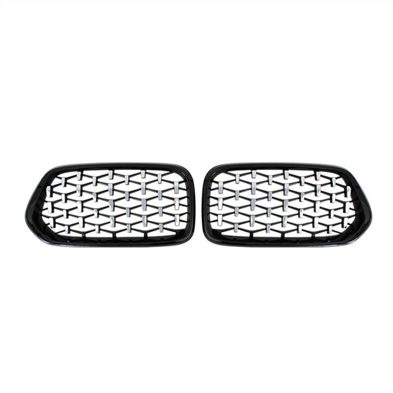 TATARENGS Kühlergrille Kompatibel Mit X2 F39 2018 2019 2020 2021 2022 Auto-Front-Nierengrill-Grill-Grill-Lufteinlass-Grilla-Stoßfängerhaube(Black+Silver) von TATARENGS