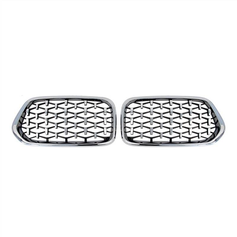 TATARENGS Kühlergrille Kompatibel Mit X2 F39 2018 2019 2020 2021 2022 Auto-Front-Nierengrill-Grill-Grill-Lufteinlass-Grilla-Stoßfängerhaube(Silver) von TATARENGS