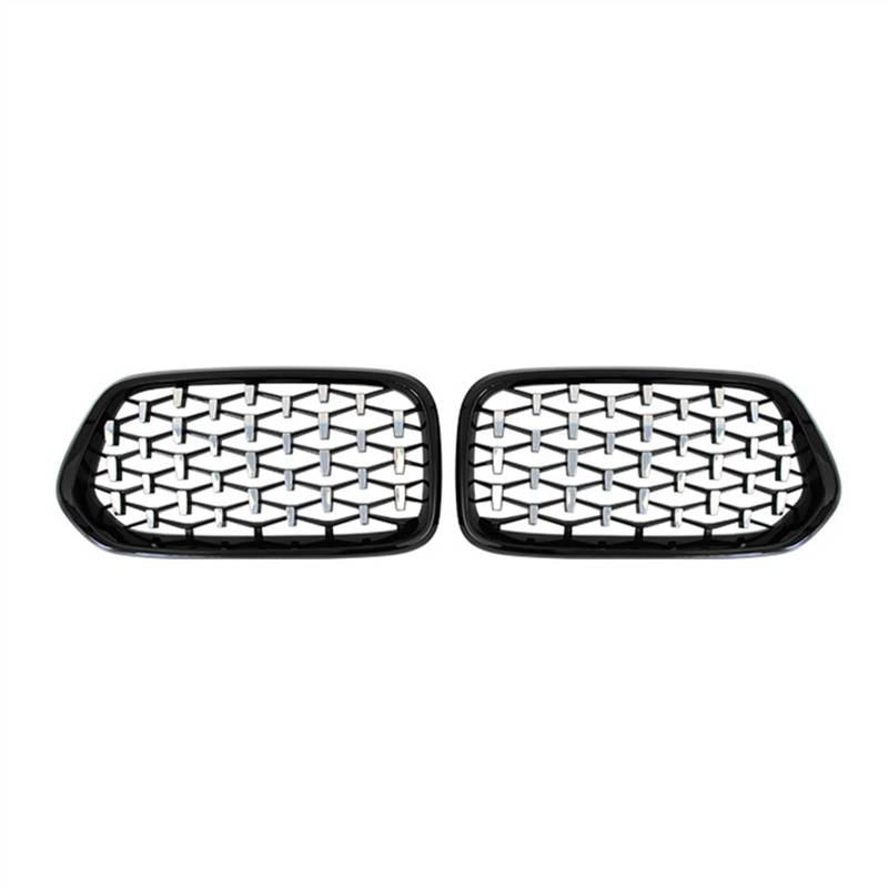 TATARENGS Kühlergrille Kompatibel Mit X2 F39 2018 2019 2020 2021 2022 Obere Kühlergrillabdeckung Lufteinlassgrill Stoßfängerhaube Auto-Front-Nierengitter(Silver and Black) von TATARENGS