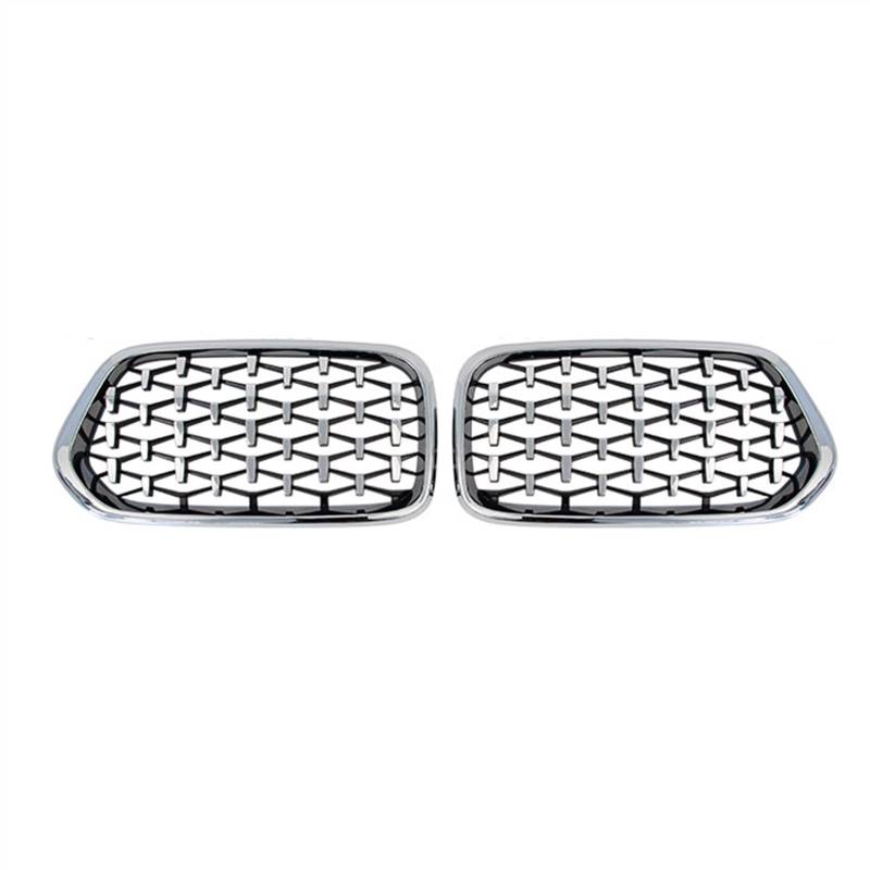 TATARENGS Kühlergrille Kompatibel Mit X2 F39 2018 2019 2020 2021 2022 Stoßfängerhaube Auto Front Niere Grilla Lufteinlass Grill Obere Grillabdeckung(All Silver) von TATARENGS