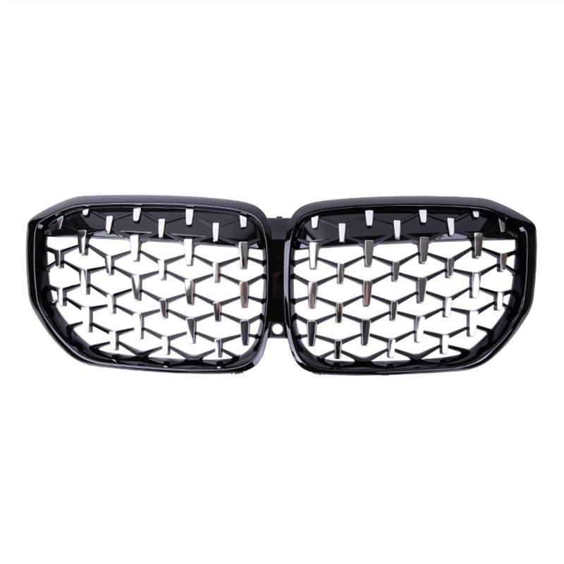 TATARENGS Kühlergrille Kompatibel Mit X5 G05 2018 2019 2020 2021 2022 2023 Auto Snap-on Front Nierengitter Lufteinlass Grill Stoßstange Haube(Silver Black) von TATARENGS