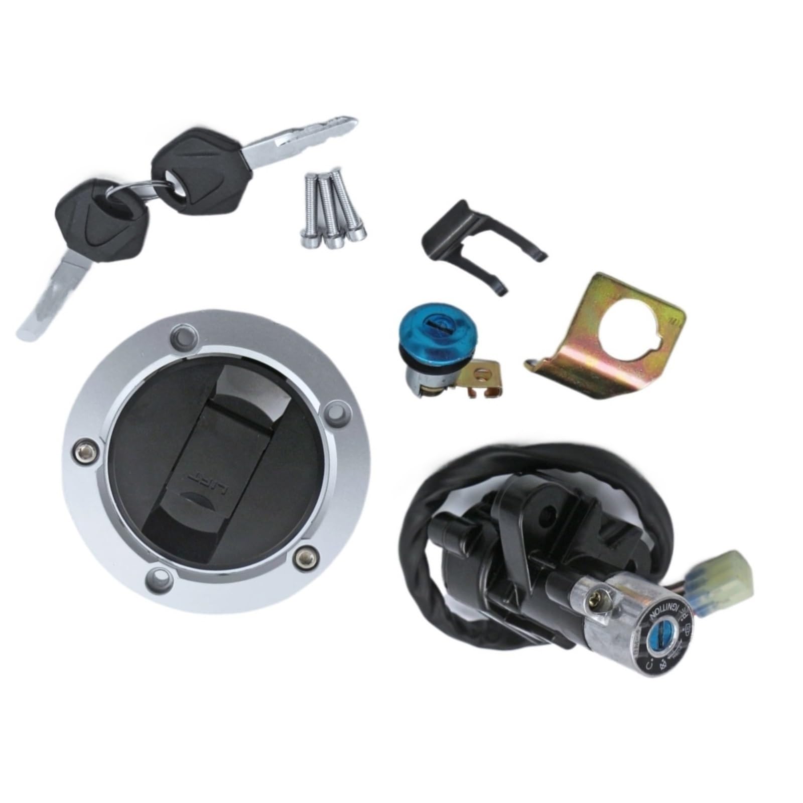 TATARENGS Motorrad Zündschloss Kompatibel Mit Suzuki Für Gsf1250 Für Bandit 1250 2007–2011 Für Sfv650 2009–2015 Motorrad Zündschlossschloss Tankdeckel Abdeckungsschloss Kit(Complete Set) von TATARENGS