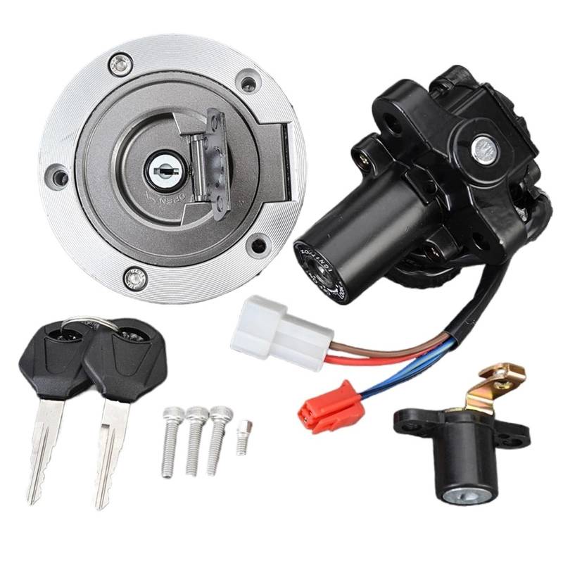 TATARENGS Motorrad Zündschloss Kompatibel Mit Yamaha Für Fz1 Fz1s Für Fz1n Für Fz1000 2006–2015 Für Vstar Xvs1300a Xvs1300 2007–2015 Zündschalter Tankdeckel Set von TATARENGS
