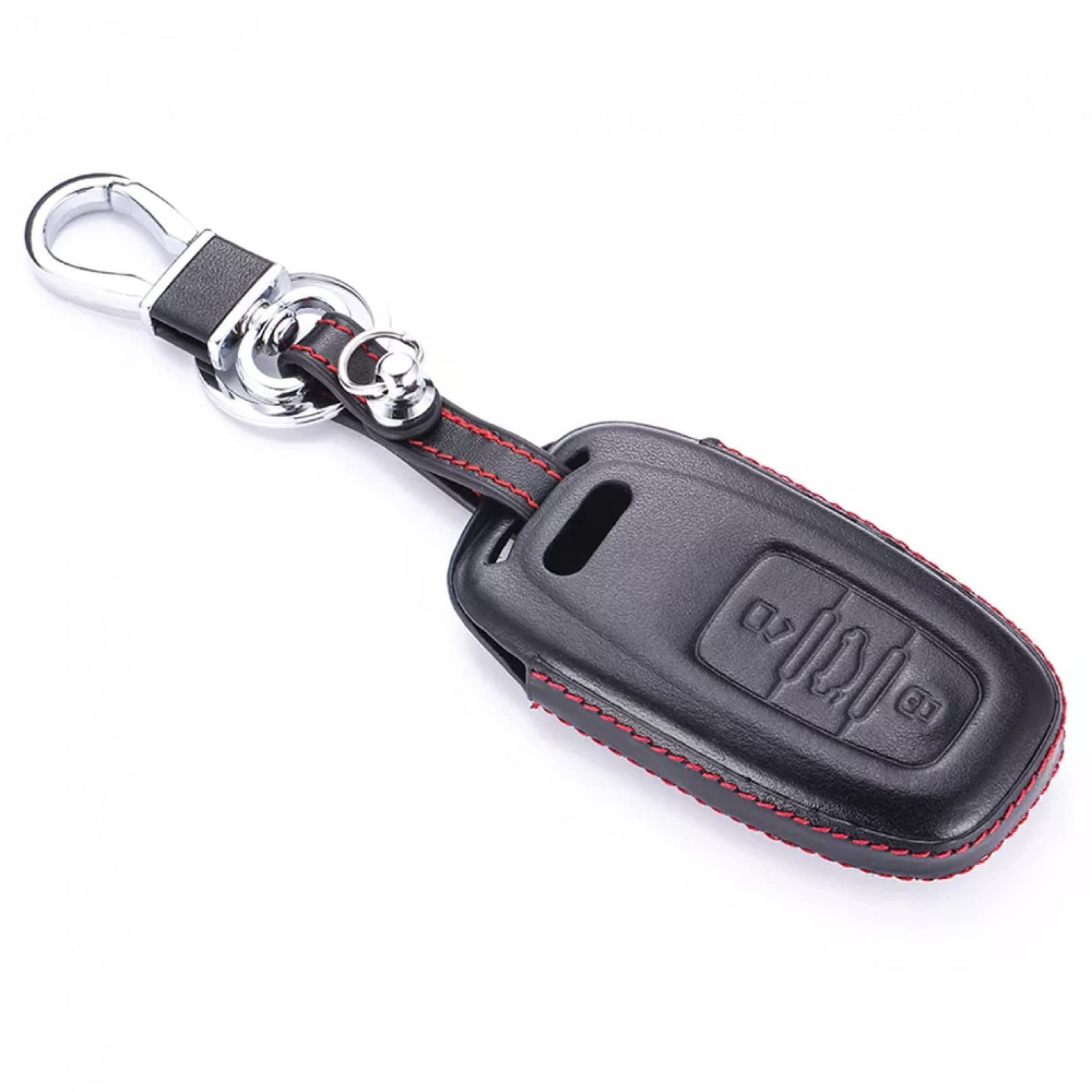 Leder Autoschlüssel Fall Remote Protector Cover Tasche Shell Schlüsselanhänger Zubehör 3 Tasten für Audi Q5 Q8 S4 S5 S6 A3 A4 A5 A6 A7 A8 von TATINE